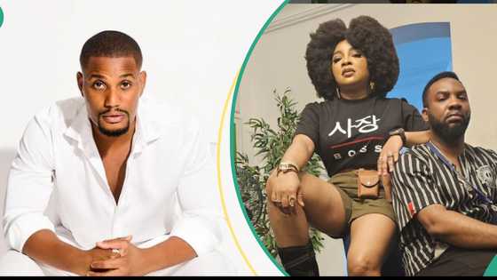 Alex Ekubo laments as Linda Ejiofor and husband taunt his single status: “I dey owe una relationship pic”