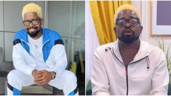 Comedian Basketmouth rocks unfamilair hairstyle as he dances with wife during their child dedication in church