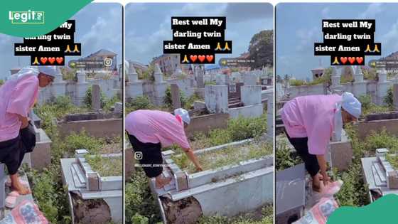 Young lady visits her twin sister’s grave and expresses her gratitude for their time on earth