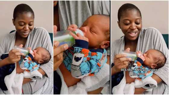 "Wakanda forever": Strong baby born 6 days ago holds feeding bottle by himself, cute video emerges on TiKTok