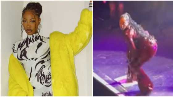 "Who is influencing her?": Reactions as Tems rolls waist, shows off huge behind during performance on stage