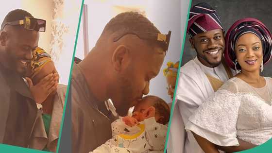 Actor Deyemi Okanlawon flies to Texas to surprise his wife in the hospital after welcoming 3rd child
