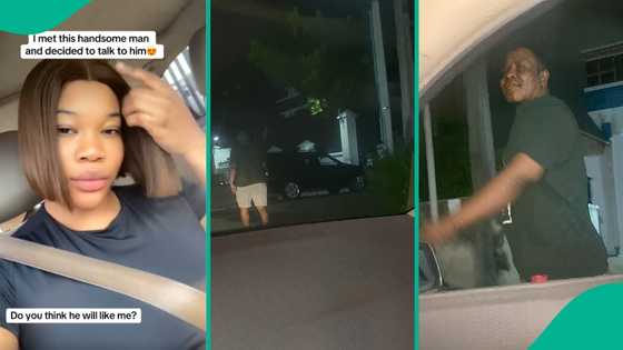 "Can I give you a lift?" Nigerian lady boldly woos man trekking on road, his reaction generates buzz