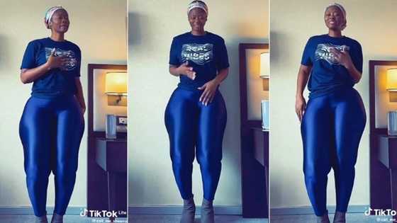 "Please don't turn back": Curvy lady in tight leggings whines her waist close to the wall, video causes stir