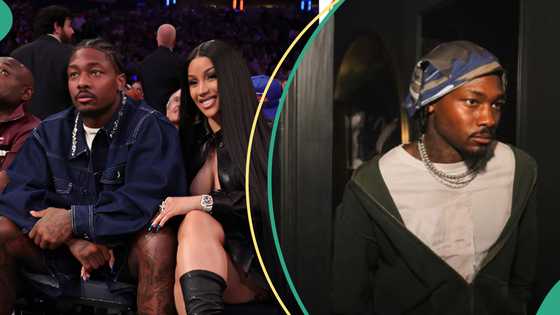 Video as Cardi B’s lover Stefon Diggs acts shy about sharing feelings regarding singer’s pregnancy