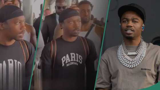 "He no gree wear him ice chain": Roddy Ricch's facial expression as he arrives in Nigeria goes viral