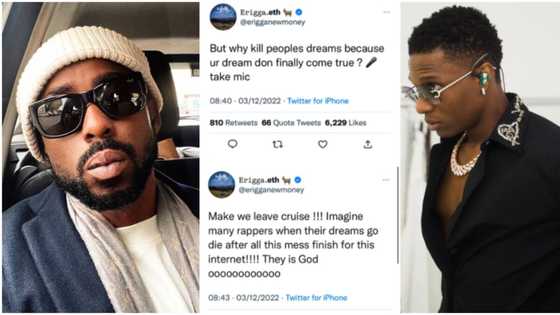 “Why kill people’s dreams because yours don come true?”: Rapper Erigga reacts to Wizkid saying rap is dead