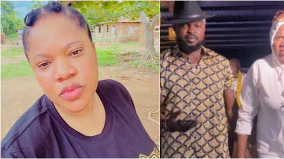 I beat my husband: Toyin Abraham brags as she wrestles with Kolawole Ajeyemi in cute video