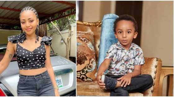 Actress Regina Daniels lovingly celebrates stepson on birthday, says he fills her heart with laughter
