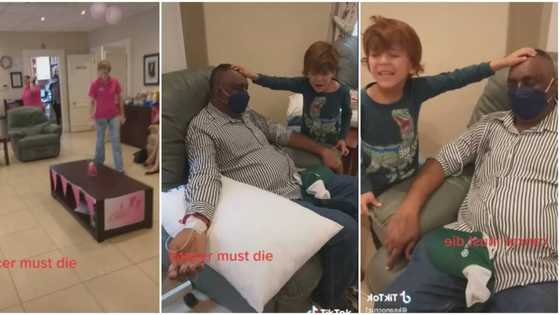 Video shows little boy laying hand and praying fervently for cancer patient, orders the disease to leave