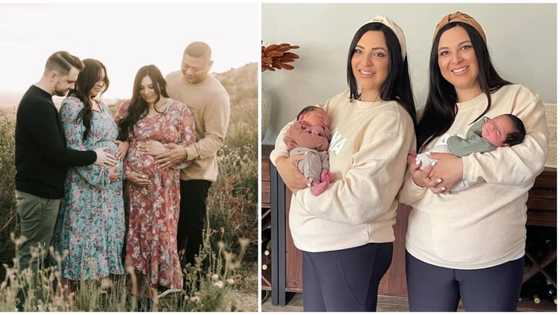 Identical twin sisters welcome babies hours apart, rejoice as they become parents