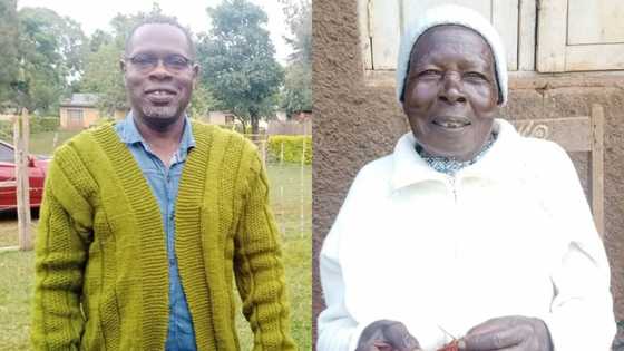 93-year-old mother makes sweater with her hands, gives it to her lecturer son