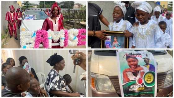 Bamise: Tears, mourning as family buries 22-year-old murdered after boarding Lagos BRT, photos emerge