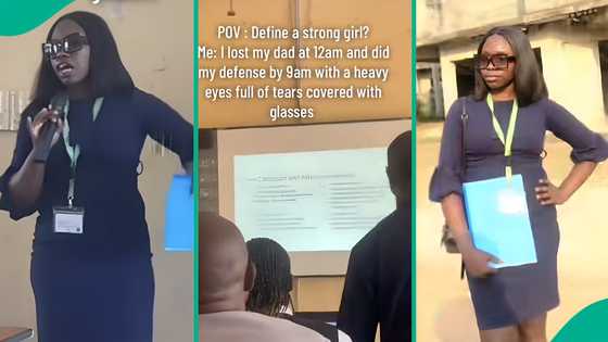 Grieving student wears dark shades to defend school project hours after losing dad, video trends