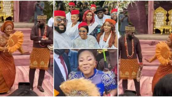Banky W, Adesua, Waje, other celebs storm Mercy Chinwo's trad wedding, bride dances with energy in cute videos