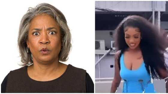 Fashion fail: Viral video of lady struggling with micro mini blue dress sparks reactions