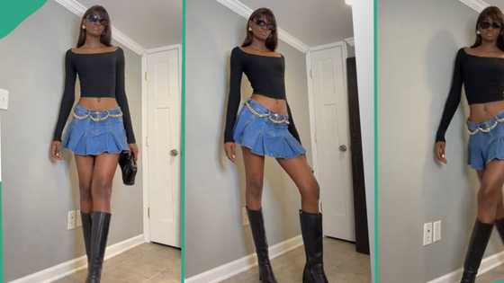 "Eiffel Tower": Tall and elegant lady flaunts her long legs, catwalks perfectly like super model