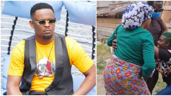 Zubby Michael reacts as Mercy Johnson kneels to greet hubby, says he wants same from future wife
