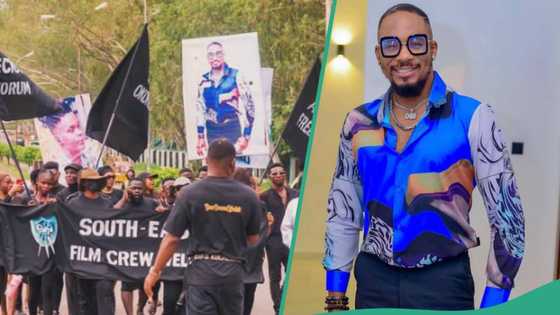 Jnr Pope: Nollywood practitioners hold candlelight procession for late actor and other victims