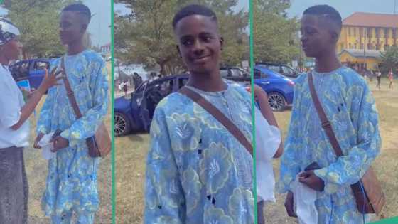 "He is very handsome": Young man who is new in university goes viral because of his freshman attire