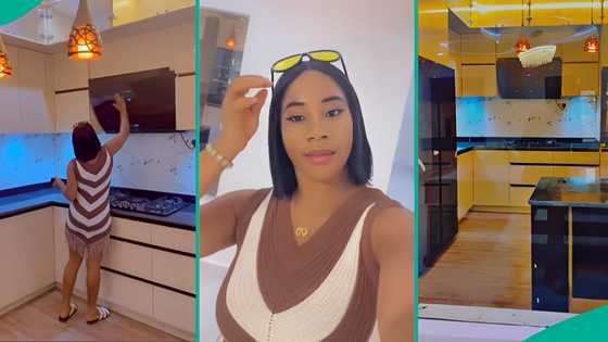 Nigerian lady shows off beautiful house her man built, netizens marvel at luxurious interior