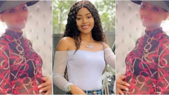 Baby bump or belly fat: Mixed reactions as Regina Daniels flaunts protruding stomach in new video