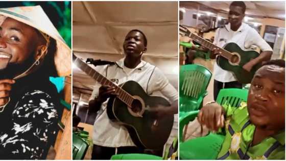 Confirmed: Davido reacts as Cubana Chiefpriest discovers talented Asaba guitarist