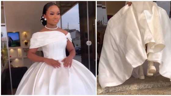 Wedding fashion: Bride rocks sleek boots underneath ballgown on her special day