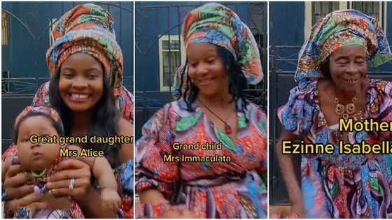 "This is my portion": Video showing 5 generations of a Nigerian family goes viral on TikTok