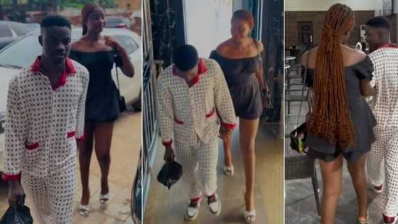 "I bought it N15k": Nigerian man wears pyjamas on date with girlfriend, video causes buzz