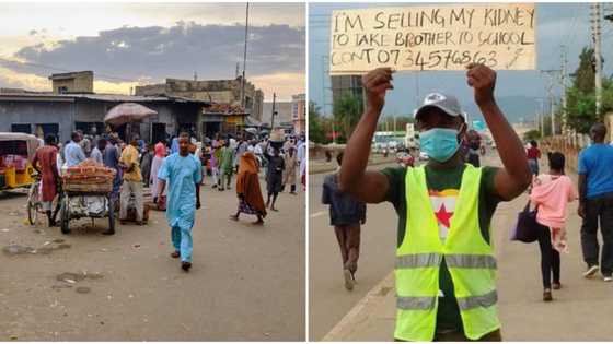 Man hits the street with placard to sell his kidney so younger brother can attend university, many react