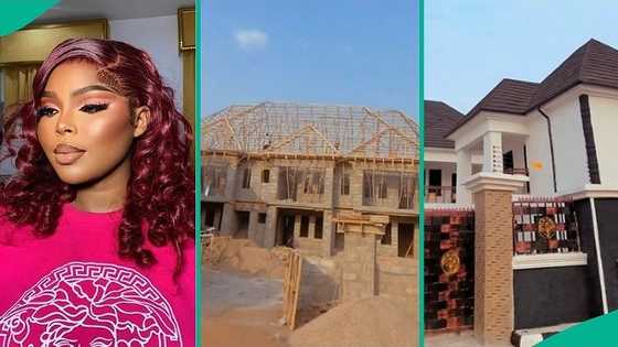 Congratulations pour in as Nigerian woman proudly shows off her man's building project