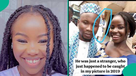 Nigerian lady marries man who photo-bombed her picture pears ago
