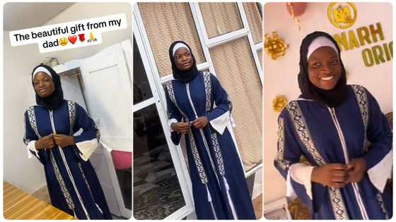 Young lady shows well-equipped tailoring shop her father built for her