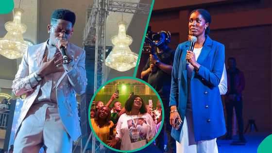 Moses Bliss gets emotional as his wife Marie gives welcome address at Bliss Experience in Abuja