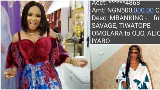 Iyabo Ojo excited, shares receipt of N500k Tiwa Savage gifted her for mom's burial party