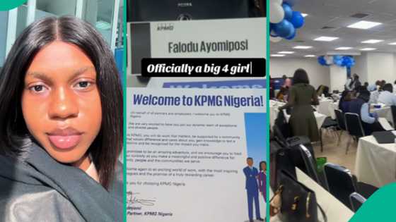 Ambitious Nigerian lady secures Job at KPMG, rejoices in video: "Officially a big 4 girlie"