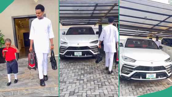 Son of Nigerian billionaire chooses Lamborghini to ride him to school, shuns beautiful Lexus