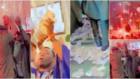 Money rains heavily at a wedding ceremony in Benin as big boys turn party to giveaway arena