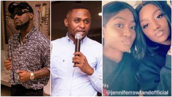Davido reacts as Ubi Franklin attempts to shoot his shot at Chioma's sister Jennifer