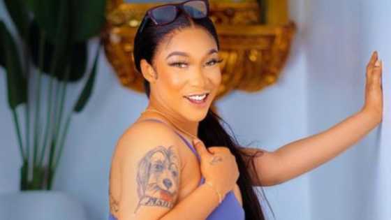 Tonto Dikeh reacts as son continues to hit her big backside in video, says he wants to burst her N5m ‘ikebe’