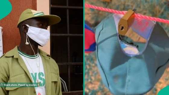 Corps member protects NYSC cap with padlock at orientation camp, funny video goes viral