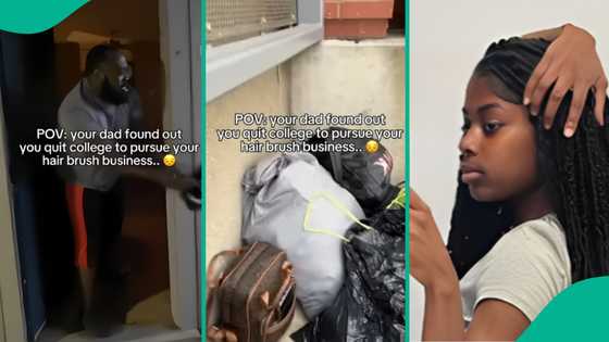 Man sends daughter packing for dropping out of school to focus on her hair business, video emerges