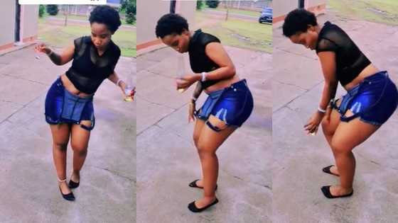 "I agree that you can dance": Elegant girl in crossing belt jean shakes her waist sweetly, video goes viral
