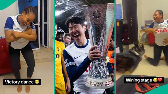 Europa League final: Nigerian lady 'goes crazy' as Tottenham wins first trophy in 17 years