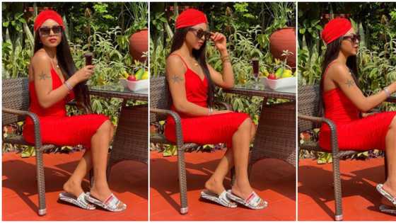 Actress Regina Daniels puts her star-shaped tattoo on display in cute IG photos