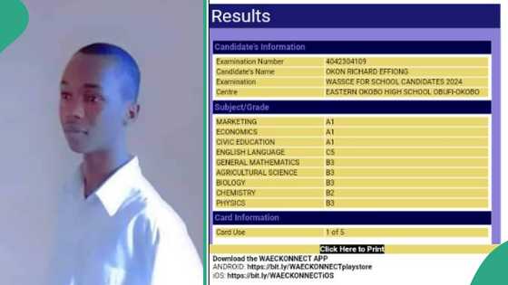 WAEC candidate passes all 9 subjects with good grades, scores A1 in marketing and civic education