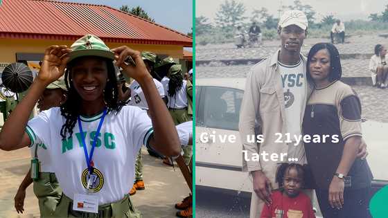 NYSC member recreates photo with parents as she’s posted to same state her dad served 21 years ago