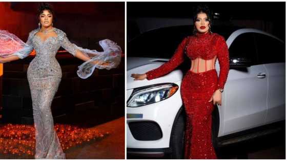 Birthday fashion: Crossdresser Bobrisky marks new age in shimmering silver look