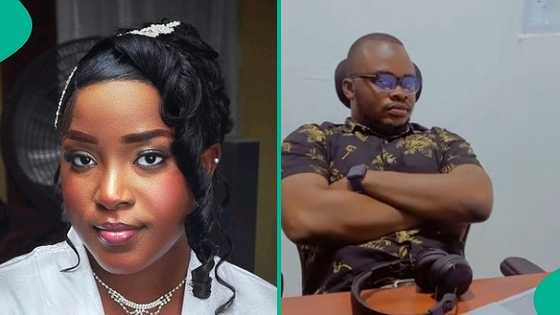 Lady trends online after getting married to colleague at work, people react to video